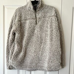 Thread & Supply Womens Sherpa Fleece Pullover Sweatshirt Casual Preppy Size L